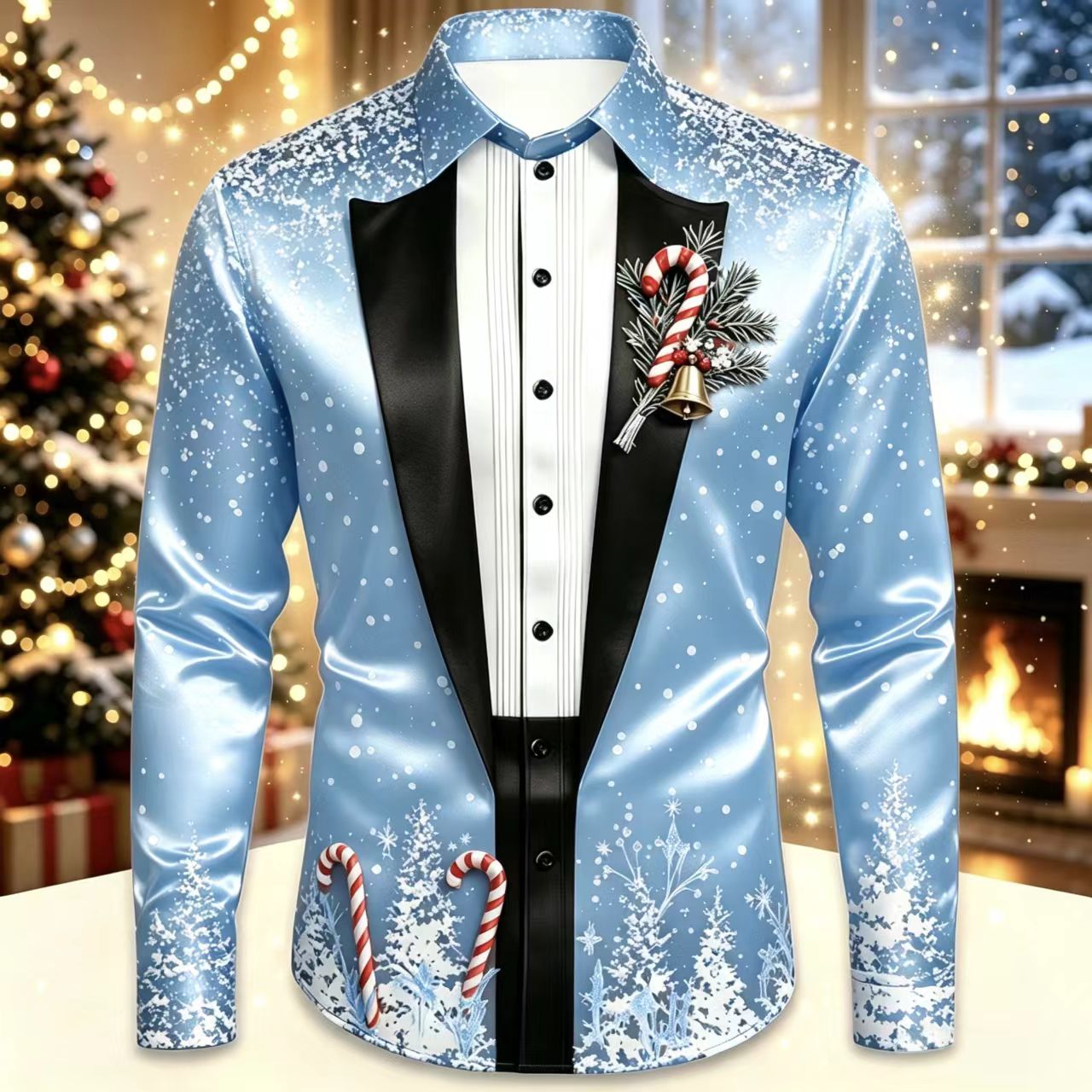 Men Christmas Satin Long Sleev - Mens Satin Silk Dress Shirt recension och pris